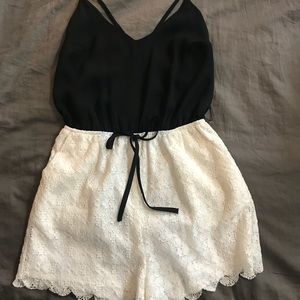 Black and white romper